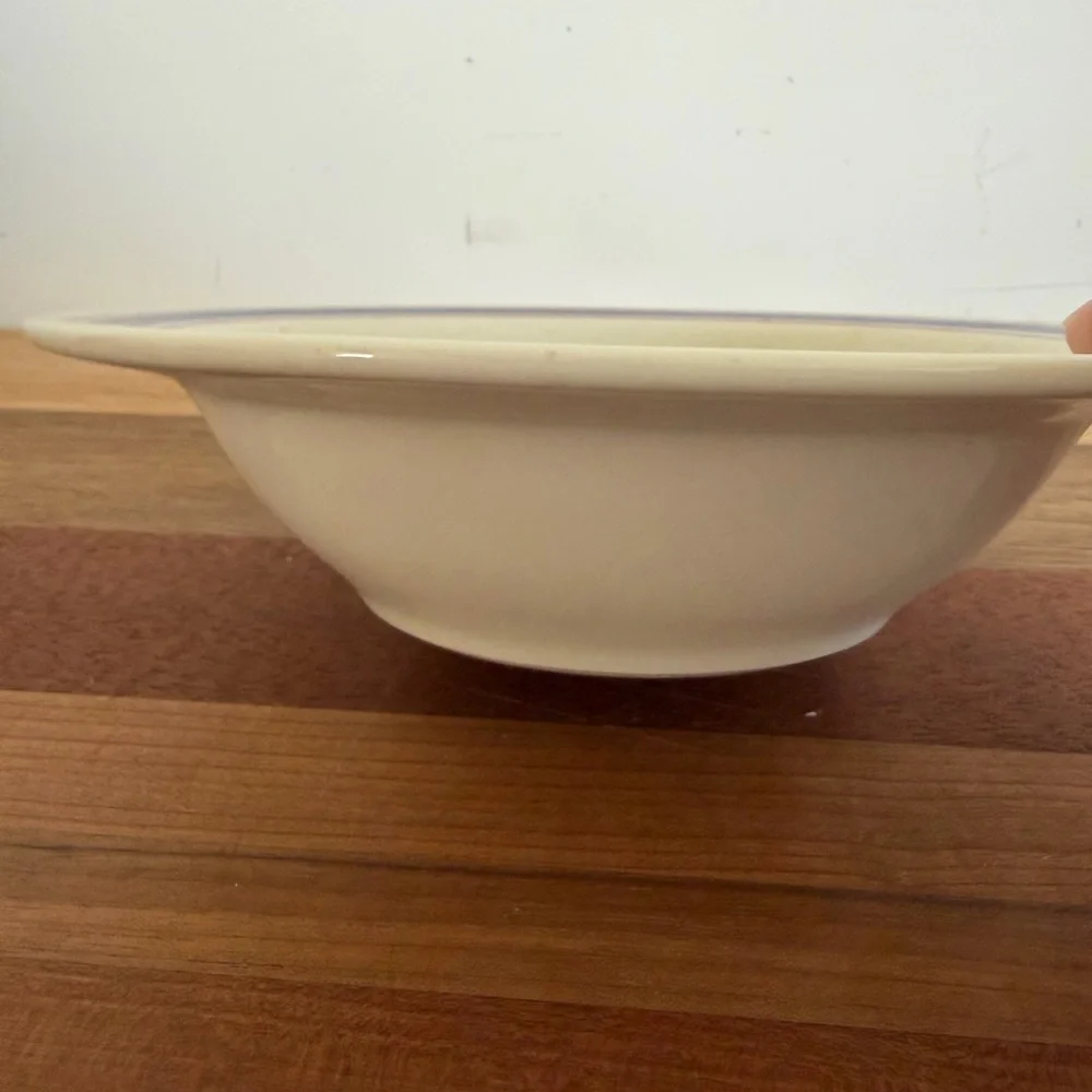 Vintage Syracuse China Old Ivory Red Blue Stripped Bowl